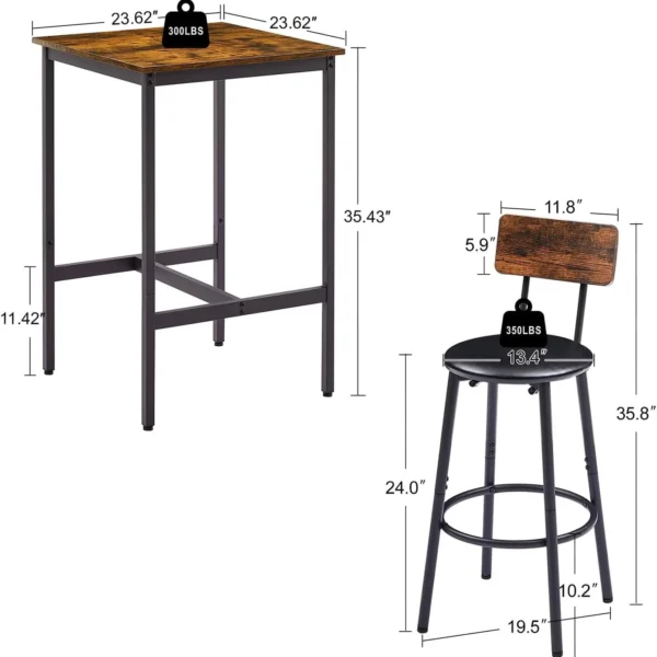 Counter Height Bar Table and Chairs Set