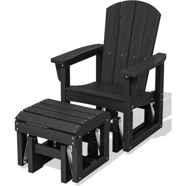 All-Weather Outdoor Glider Chair with Ottoman