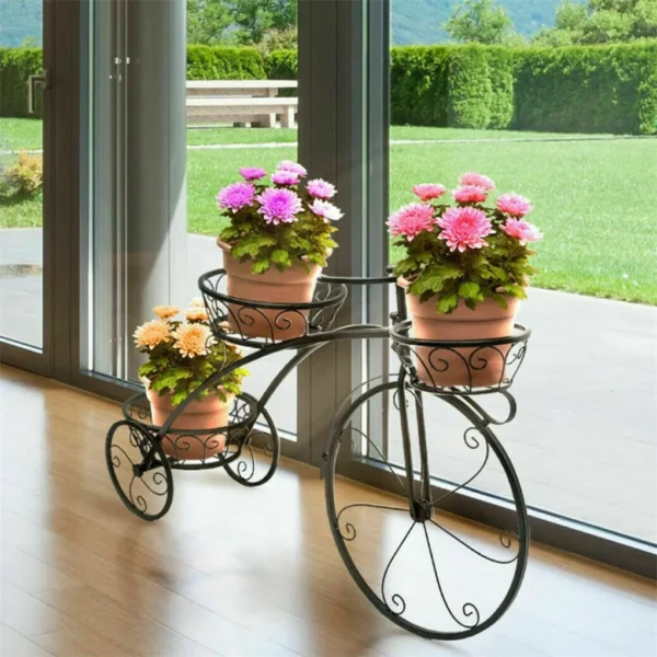 3-Tier Wrought Iron Tricycle Planter