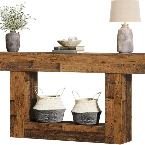 2-Tier Entryway Table with U-Shaped Base