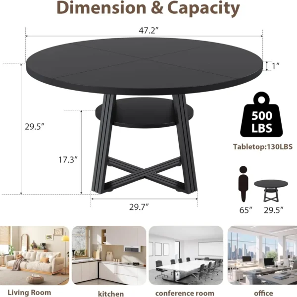 42" Farmhouse Kitchen Table with Storage