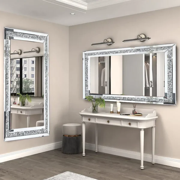 Large Silver Frameless Vanity Mirrors