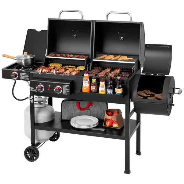 34,000 BTU 2-Burner Gas Charcoal Grill Combo