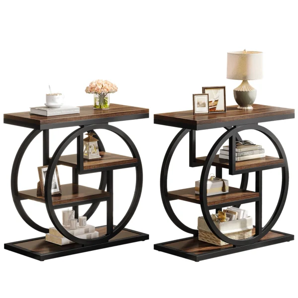 4-Tier Narrow Side Table with Storage Shelves