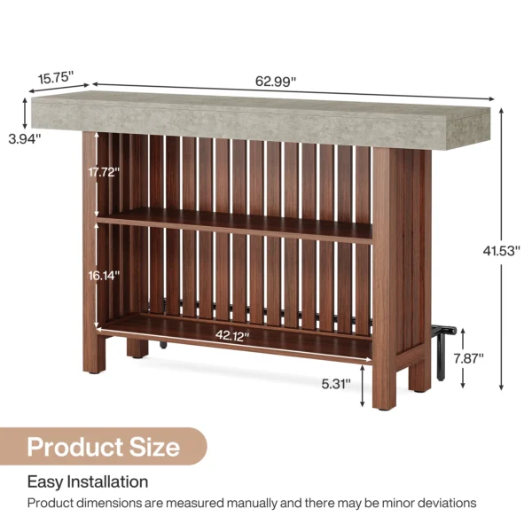 63-Inch Large 2-Tier Mini Bar