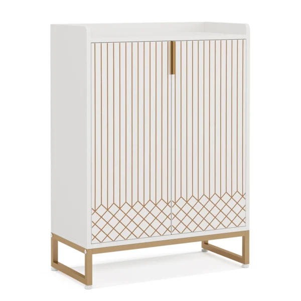 5-Tier Shoe Rack, Wood Storage Cabinet