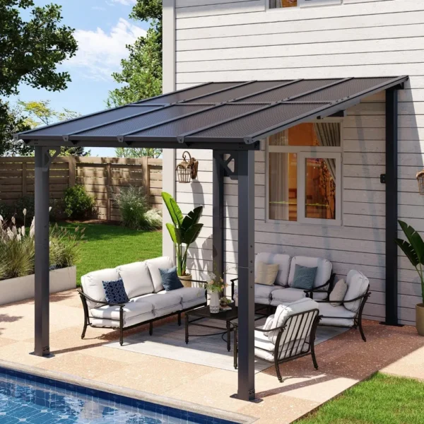 8x10 Feet Outdoor Pergola Heavy Duty Patio Awning